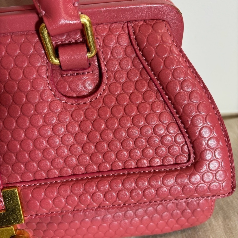 ANNA TOSANI Bubble Gum Pink Satchel Handbag with Many Pockets Main Compartment - Picture 4 of 16
